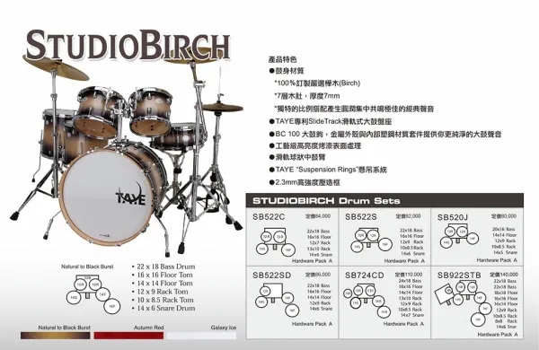 STUDIOBIRCH爵士鼓組 