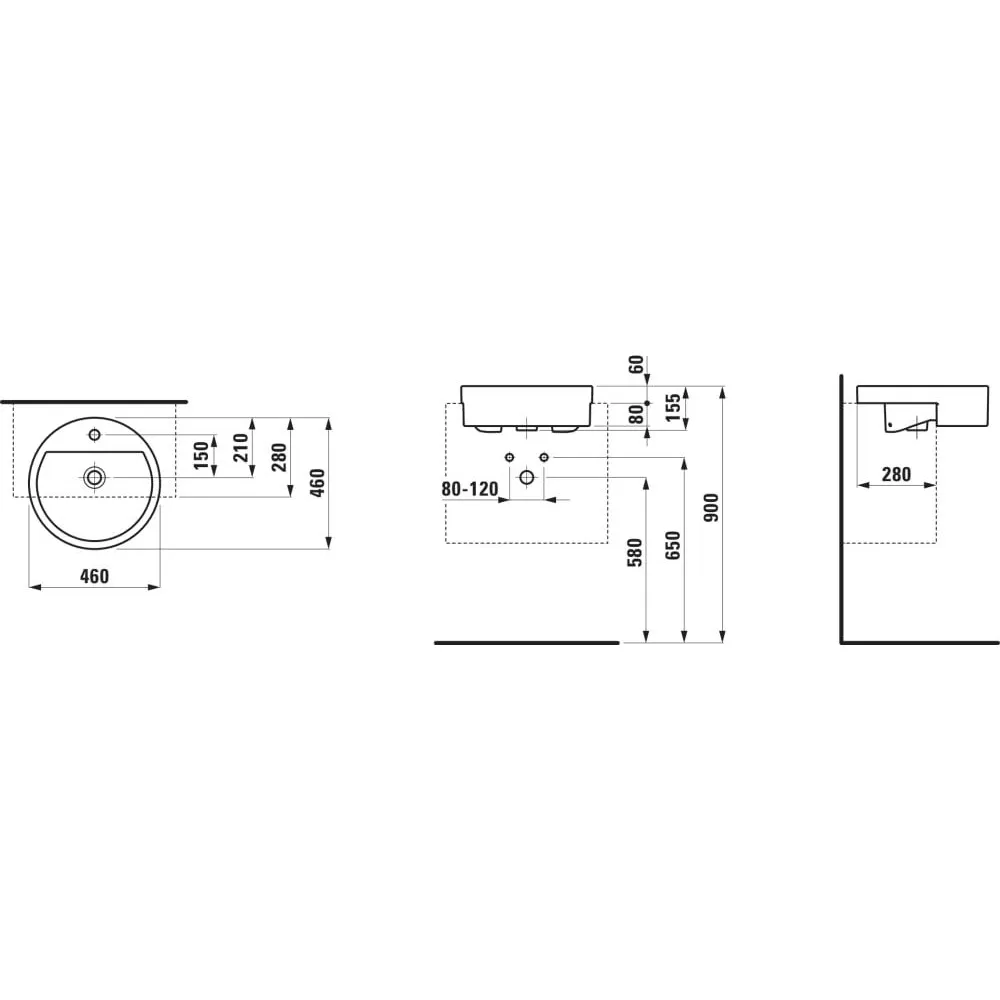 LAUFEN LIVING CITY 半嵌式檯面盆