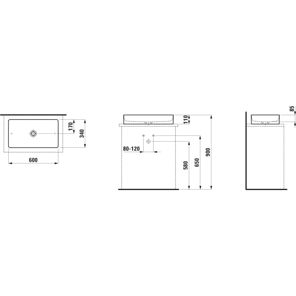 LAUFEN LIVING SQUARE 立式檯面盆