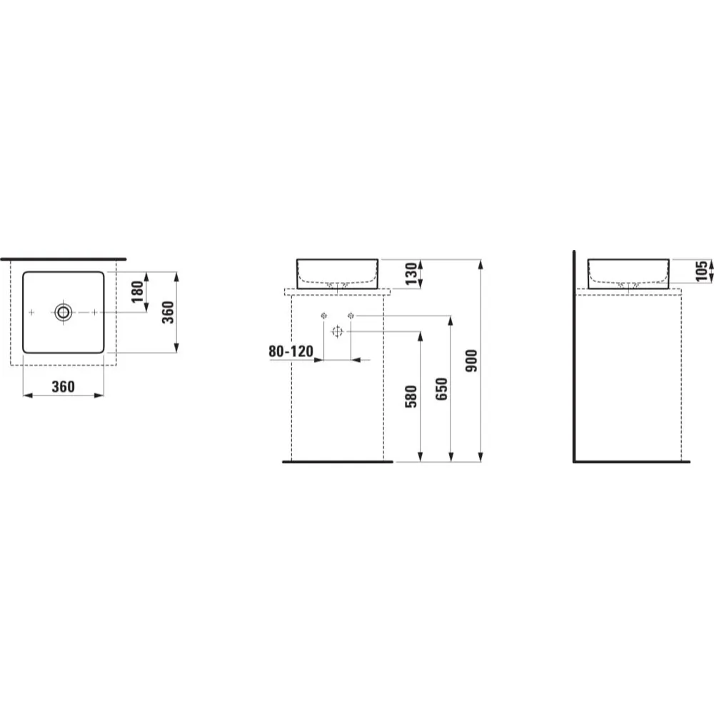 LAUFEN LIVING SQUARE 立式檯面盆