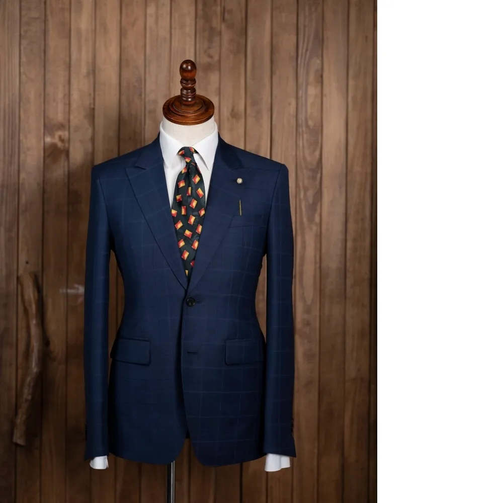 Scabal 150s 深藍色西裝訂製/ Scabal 140s 皇家藍格紋西裝訂製